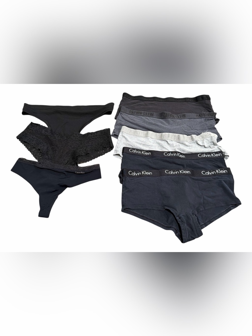BundkeCalvin Klein Women’s Mid-Rise Boy Short   & Lace Trim Panties - Size Small